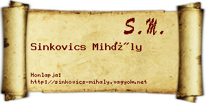 Sinkovics Mihály névjegykártya