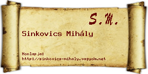 Sinkovics Mihály névjegykártya