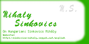 mihaly sinkovics business card